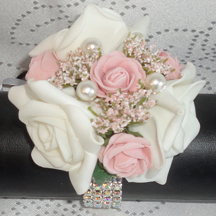 Vintage Pink & Ivory Wrist Corsage